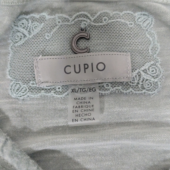 CUPIO pale green size XL puffy sleeve top - Picture 6 of 8